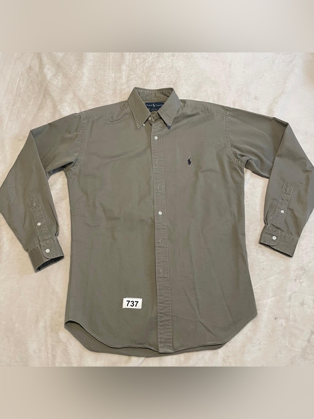 Ralph Lauren Men's Olive Green Button-Down Shirt